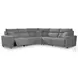 Modmax Salt And Pepper Performance Fabric 5 Piece Power Reclining Sectional