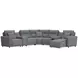ModMax II Salt and Pepper Performance Fabric 7 Piece Modular Power Reclining Sectional with RAF Chaise & USB Charging