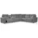 Modmax Salt And Pepper Performance Fabric 6 Piece Reclining Sectional with Console