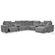 Modmax Salt And Pepper Performance Fabric 7 Piece Power Reclining Sectional with RAF Chaise