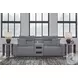 Modmax Salt And Pepper Performance Fabric 3 Piece Power Reclining Sofa Sectional with Audio Console