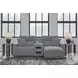 Modmax Salt And Pepper Performance Fabric 3 Piece Power Reclining Sectional with RAF Chaise And Audio Console