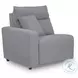 Modmax Salt And Pepper Performance Fabric 3 Piece Power Reclining Sofa Sectional with Storage Console