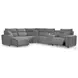 Modmax Salt And Pepper Performance Fabric 6 Piece Power Reclining Sectional with LAF Chaise