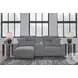 Modmax Salt And Pepper Performance Fabric 3 Piece Power Reclining Sectional with LAF Chaise And Console