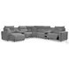 Modmax Salt And Pepper Performance Fabric 7 Piece Power Reclining Sectional with LAF Chaise