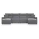 Modmax Salt And Pepper Performance Fabric 4 Piece Power Reclining Sectional with Chaise
