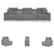 Modmax Salt And Pepper Performance Fabric 5 Piece Power Reclining Sectional with Storage Console