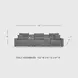 Modmax Salt And Pepper Performance Fabric 5 Piece Power Reclining Sectional with Storage Console