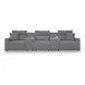 Modmax Salt And Pepper Performance Fabric 5 Piece Power Reclining Sectional with Storage Console
