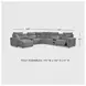 Modmax Salt And Pepper Performance Fabric 7 Piece Power Reclining Sectional with LAF Chaise