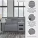 Modmax Salt And Pepper Performance Fabric 3 Piece Power Reclining Sofa Sectional with Audio Console