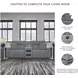 Modmax Salt And Pepper Performance Fabric 3 Piece Power Reclining Sofa Sectional with Audio Console
