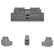 Modmax Salt And Pepper Performance Fabric 3 Piece Power Reclining Sofa Sectional with Audio Console