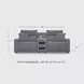 Modmax Salt And Pepper Performance Fabric 3 Piece Power Reclining Sofa Sectional with Audio Console