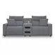 Modmax Salt And Pepper Performance Fabric 3 Piece Power Reclining Sofa Sectional with Audio Console