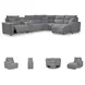 Modmax Salt And Pepper Performance Fabric 6 Piece Power Reclining Sectional with RAF Chaise