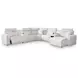 Modmax II Stone Performance Fabric 7 Piece Modular Power Reclining Sectional with USB Charging and Audio System Console