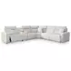 Modmax II Stone Performance Fabric 6 Piece Modular Power Reclining Sectional with Console and USB Charging