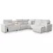 Modmax II Stone Performance Fabric 6 Piece Modular Power Reclining Sectional with USB Charging and Console