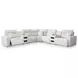 Modmax II Stone Performance Fabric 7 Piece Modular Power Reclining Sectional with USB Charging and Audio Consoles