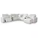Modmax II Stone Performance Fabric 7 Piece Modular RAF Power Reclining Sectional with USB Charging and Audio Consoles
