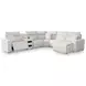 Modmax II Stone Performance Fabric 6 Piece Modular RAF Power Reclining Sectional with USB Charging and Audio Console
