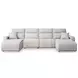 Modmax II Stone Performance Fabric 4 Piece Modular Power Reclining Sectional with Double Chaise and USB Charging