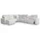 Modmax II Stone Performance Fabric 6 Piece Modular Power Reclining Sectional with Storage Console and USB Charging