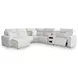 Modmax II Stone Performance Fabric 6 Piece Modular Power Reclining Sectional with USB Charging and Audio Console