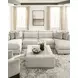 Stonecroft Manor Snowstone Upholstered Square Oversized Accent Ottoman