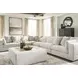 Stonecroft Manor Snowstone Upholstered Square Oversized Accent Ottoman