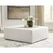 Stonecroft Manor Snowstone Upholstered Square Oversized Accent Ottoman