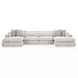 Stonecroft Manor Snowstone 4 Piece Modular Sectional Chaise with Pillows