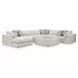 Stonecroft Manor Snowstone 6 Piece Modular Sectional with LAF Chaise and Pillows