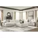 Stonecroft Manor Snowstone 6 Piece Modular Sectional with LAF Chaise and Pillows