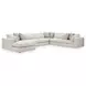 Stonecroft Manor Snowstone 6 Piece Modular Sectional with LAF Chaise and Pillows
