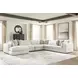 Stonecroft Manor Snowstone 6 Piece Modular Sectional with LAF Chaise and Pillows