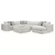 Stonecroft Manor Snowstone 6 Piece Modular Sectional with RAF Chaise and Pillows