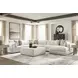 Stonecroft Manor Snowstone 6 Piece Modular Sectional with RAF Chaise and Pillows