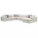 Stonecroft Manor Snowstone 6 Piece Modular Sectional with RAF Chaise and Pillows