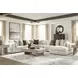 Stonecroft Manor Snowstone 6 Piece Modular Sectional with RAF Chaise and Pillows