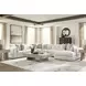 Stonecroft Manor Snowstone 6 Piece Modular Sectional with RAF Chaise and Pillows