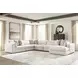 Stonecroft Manor Snowstone 6 Piece Modular Sectional with RAF Chaise and Pillows