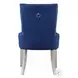 Varian Blue Fabric and Antique Platinum Side Chair with Nailhead Trim