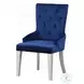 Varian Blue Fabric and Antique Platinum Side Chair with Nailhead Trim
