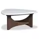 Elowen Vale Turkish Coffee and White Triangular Marble Top Cocktail Table