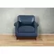Lachlan Navy Leather Upholstered Accent Chair