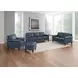 Lachlan Navy Leather 60" Loveseat