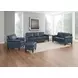 Lachlan Navy Leather 84" Sofa